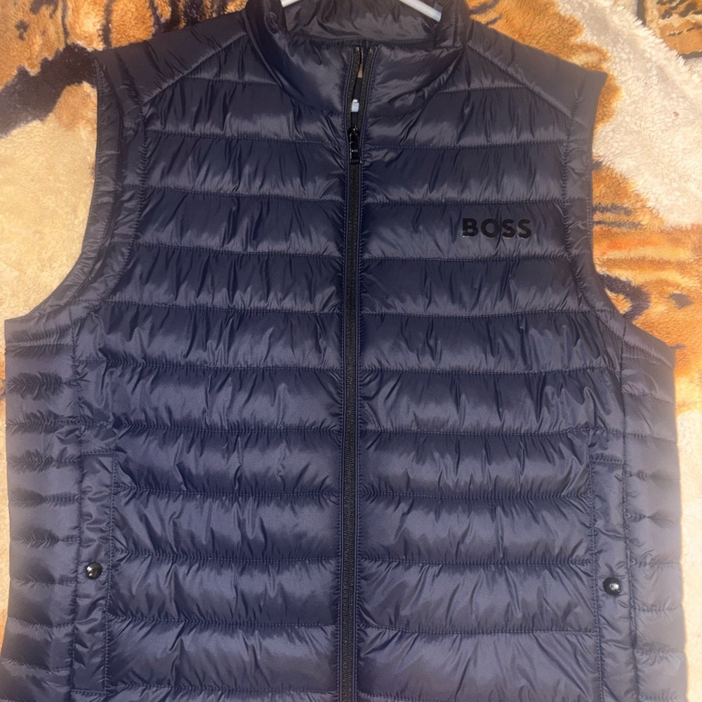 Boss Dark Blue Quilted Vest